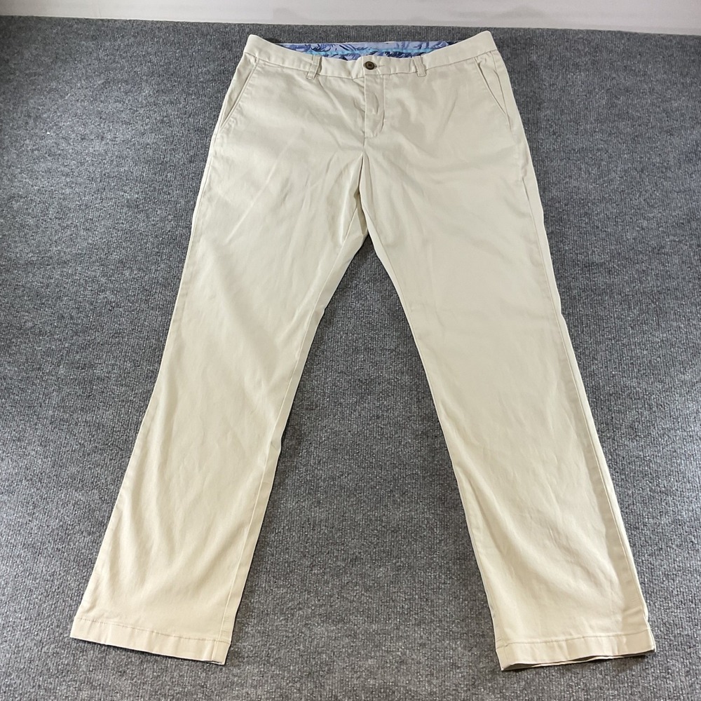 Tommy Bahama Boracay Chino Pants Mens 35x32 Beige Stretch Cotton Island Zone